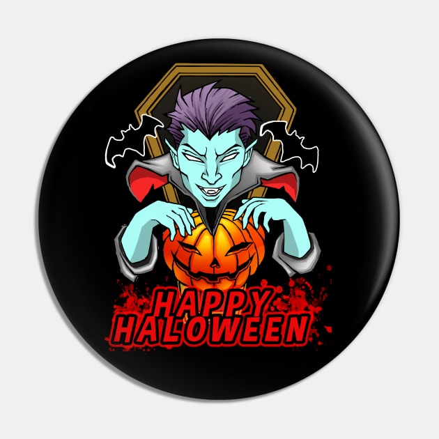 Happy Bloody Halloween Evil Vampire Pin by dnlribeiro88