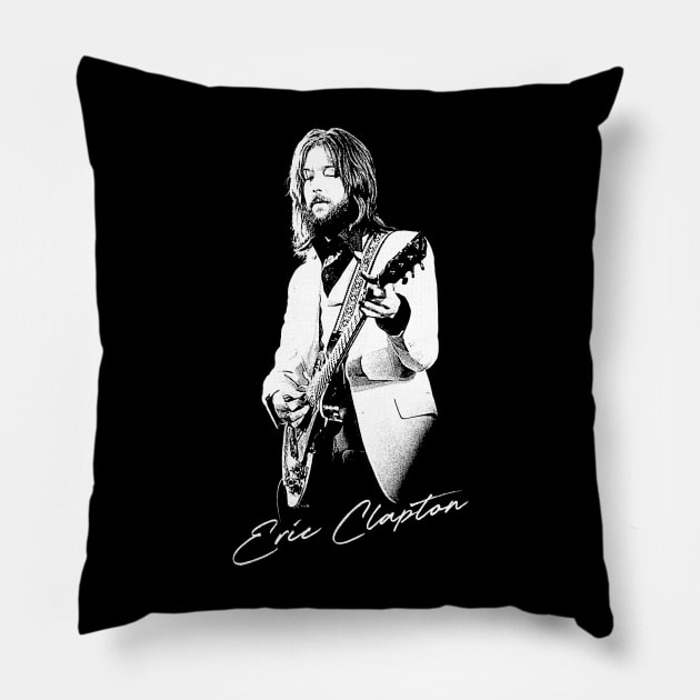 Eric Clapton //// Retro Fan Art Design Pillow by DankFutura