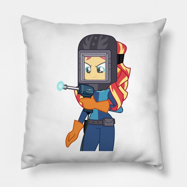 Welder Shimmer Pillow by CloudyGlow