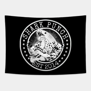 Shark Punch Circle Logo Tapestry