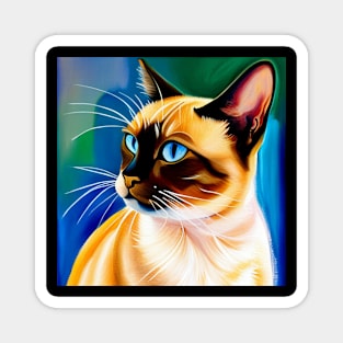 Siamese Cat Portrait Magnet