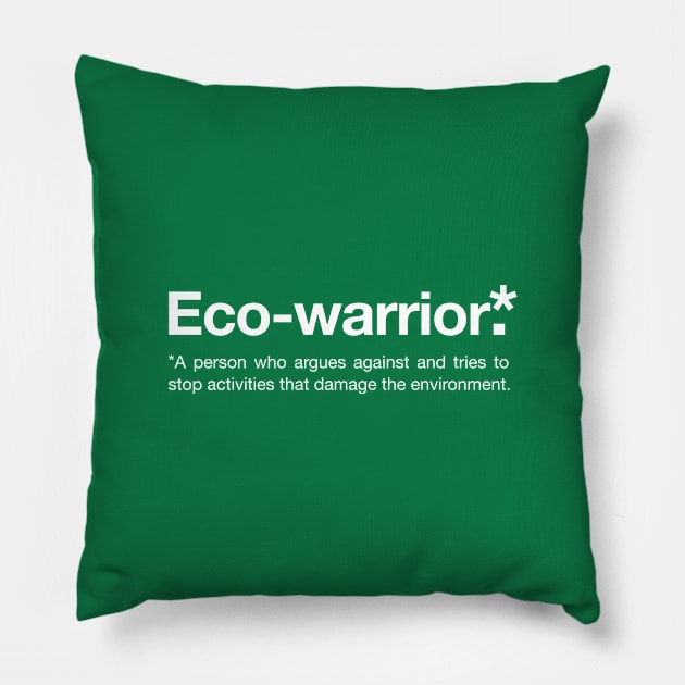 Eco-warrior Definition, Environment and Sustainability Pillow by Positive Lifestyle Online