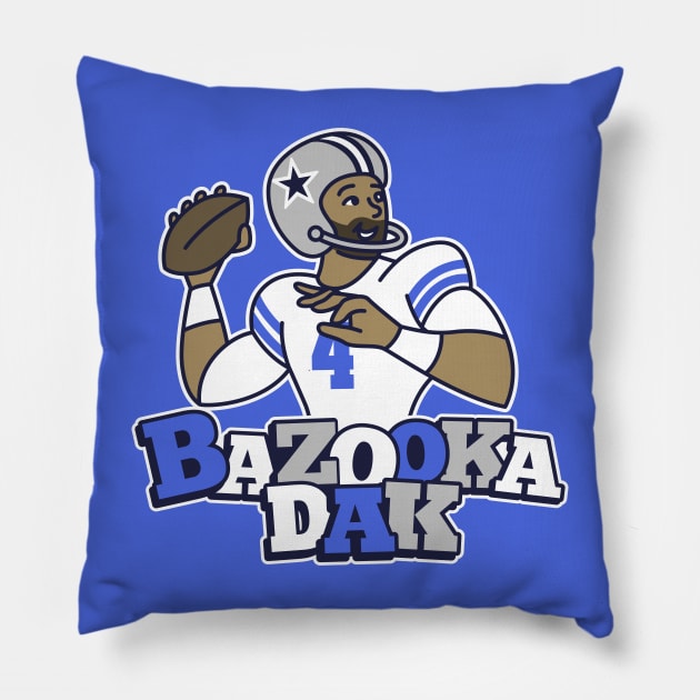 Bazooka Dak Prescott Cowboys Pillow by Carl Cordes