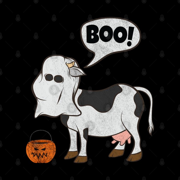 Funny Halloween Cow Ghost Costume Cute Boo Cow by luxembourgertreatable