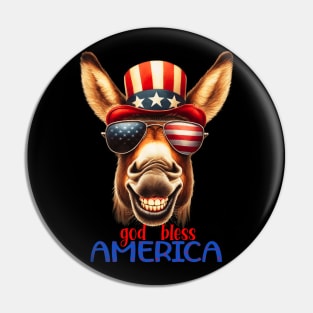 God bless america usa donkey Pin