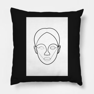 Minimal Female Line Portrait Pillow