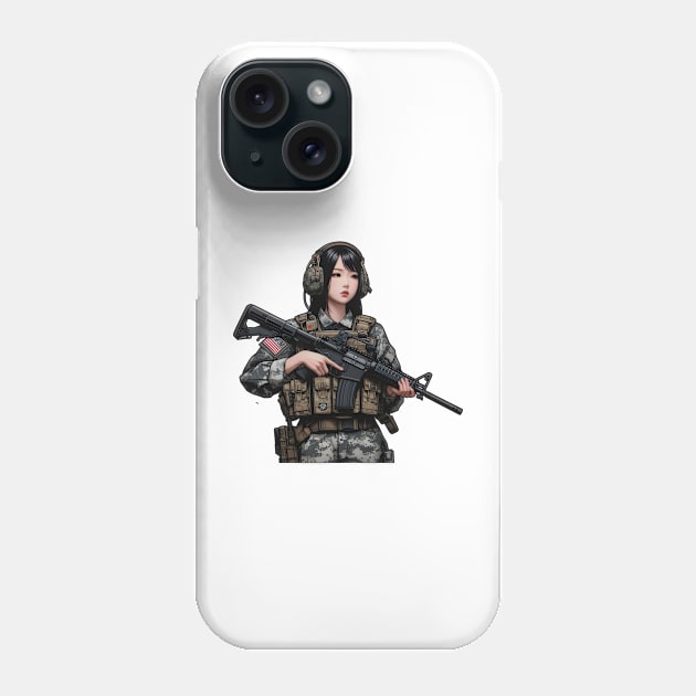 Tactical Girl Phone Case by Rawlifegraphic