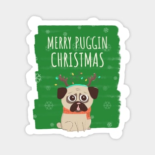 Pug Christmas Magnet