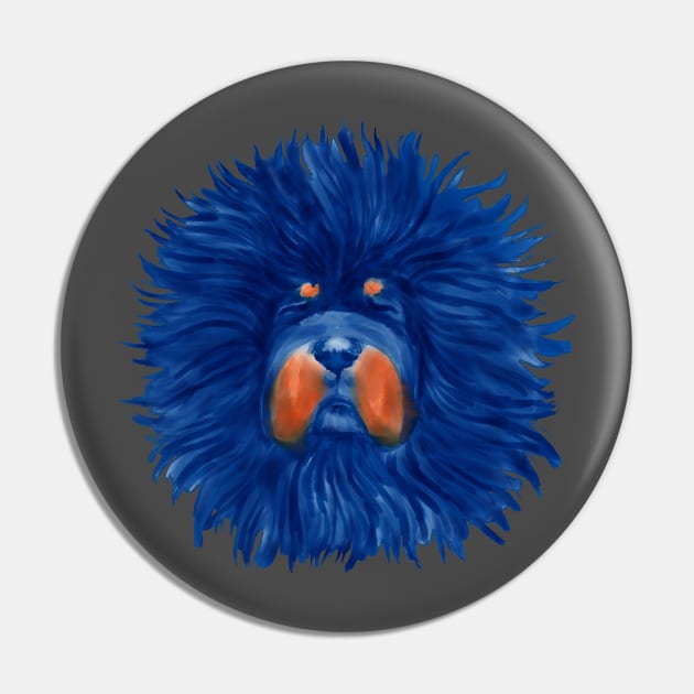 Tibetan Mastiff dog face Pin by ReaBelle