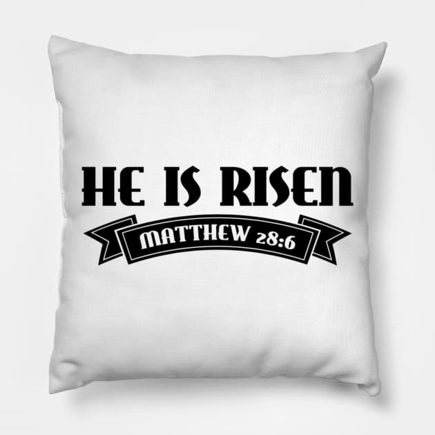 He is Risen Shirt Resurrection Christian Easter Pillow by Therapy for Christians