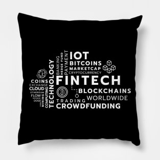 Fintech Word with line icon. Pillow