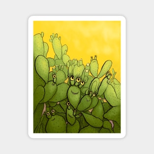 Funny Cactus Character Cute Succulent Creatures Magnet