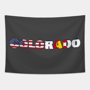 Colorado State Flag/American Flag Logo Tapestry