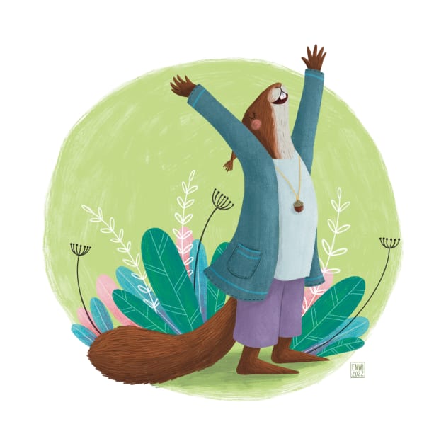 Grateful squirrel by Emma Wiklund Art