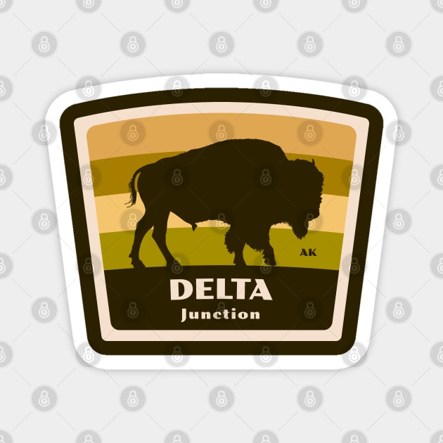 Delta Junction Alaska Roaming Bison Conservation Silhouette Magnet by Go With Tammy