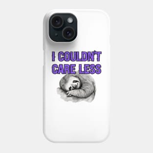 don't care attitude, lazy sarcastic sloth Phone Case