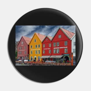 Historic Bryggen Buildings in Bergen Norway Pin