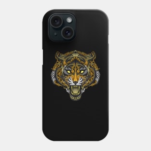 Tiger head with floral pattern Phone Case