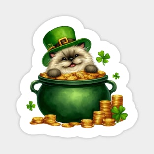 St Patricks Day Himalayan Cat Magnet