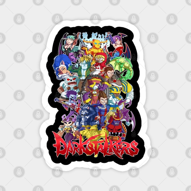 Chibi Dark Stalkers Cast Magnet by SuperPixelDude