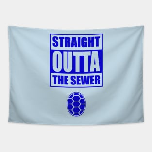 Straight Outta the Sewer BLUE Tapestry