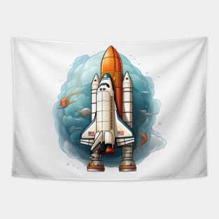 AI Designed Rocketship Tapestry