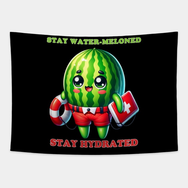 Lifeguard Melon - Hydration Hero Tapestry by vk09design