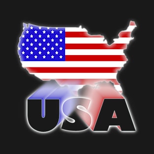 USA Flag Shadow Map T-Shirt