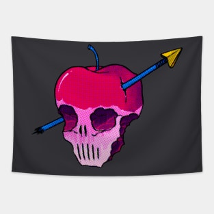 Apple skull and arrow Tapestry