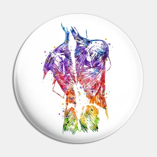 Human Back Muscles Colorful Watercolor Pin