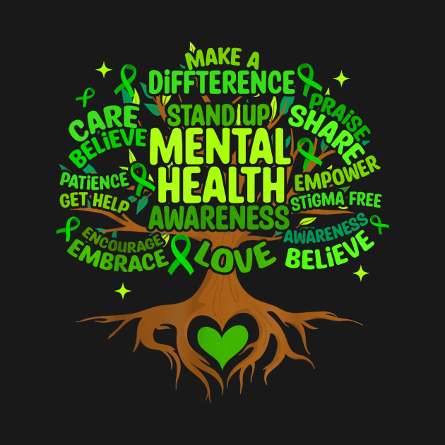 Mental Health Awareness Tree, Green Ribbon by thavylanita