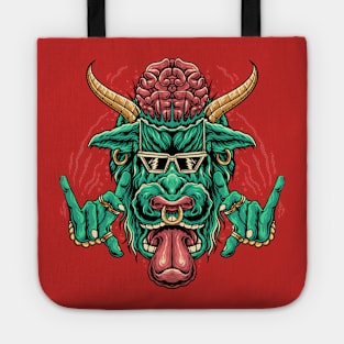 cow brain gold horn Tote