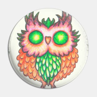 Trippin' owl, owl drawing Pin