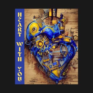 Heart with you, antiwar blue-yellow T-Shirt