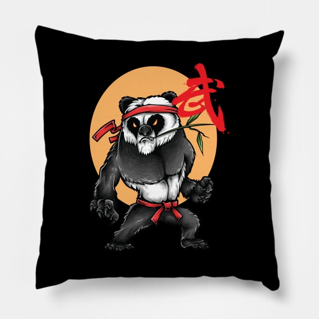 Kung Fu Cartoon In Chinese Letters Pillow by ProjectX23 Orange