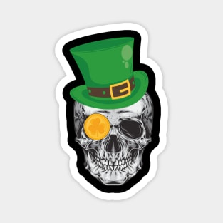 Lucky Coin Irish Leprechaun Skull Saint Patrick's Day Magnet