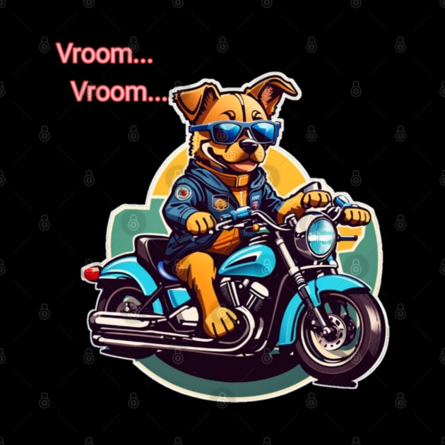 cute dog with sunglasses raiding bike funny by sukhendu.12