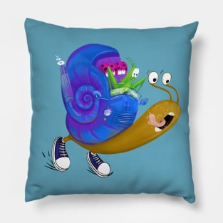 Snail car Pillow