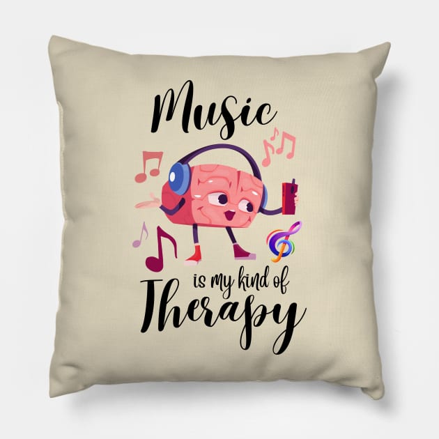 Music is My Kind of Therapy and I Love It Aphasia Day Awareness Month Pillow by Mochabonk