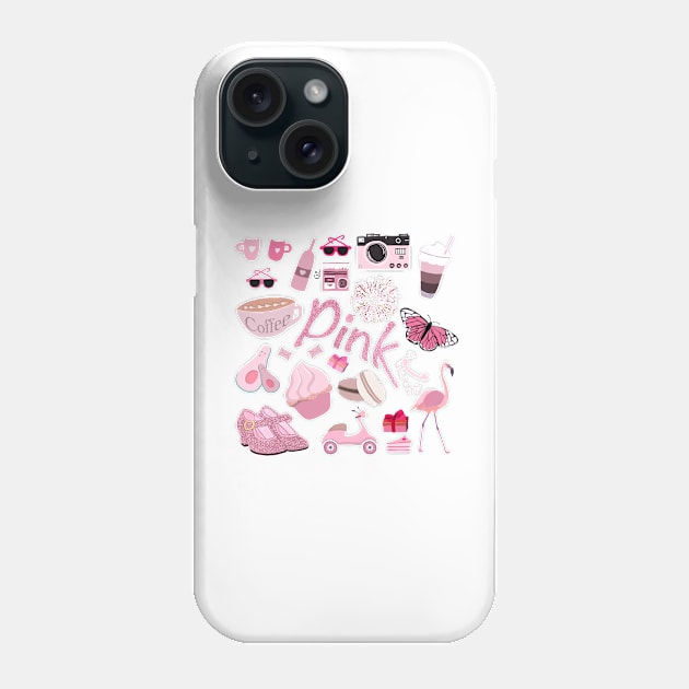 Cute Pink Stuff Phone Case by smoochugs