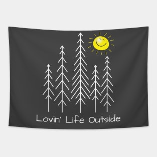 Lovin' Life Outside (white) Tapestry