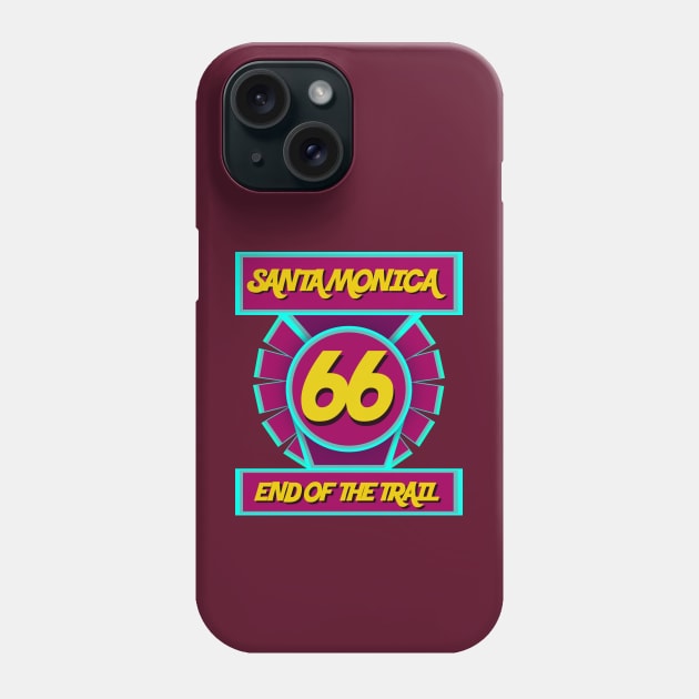 Route 66 - end of the trail Santa Monica Phone Case by ArteriaMix