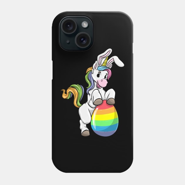 Unicorn as Easter bunny with Easter egg Phone Case by Markus Schnabel