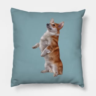 Drawing Dog Welsh Corgi Pillow