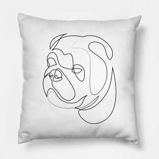 English Bulldog - one line drawing Pillow