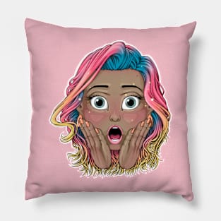 Reva Prisma screaming face emoji Pillow