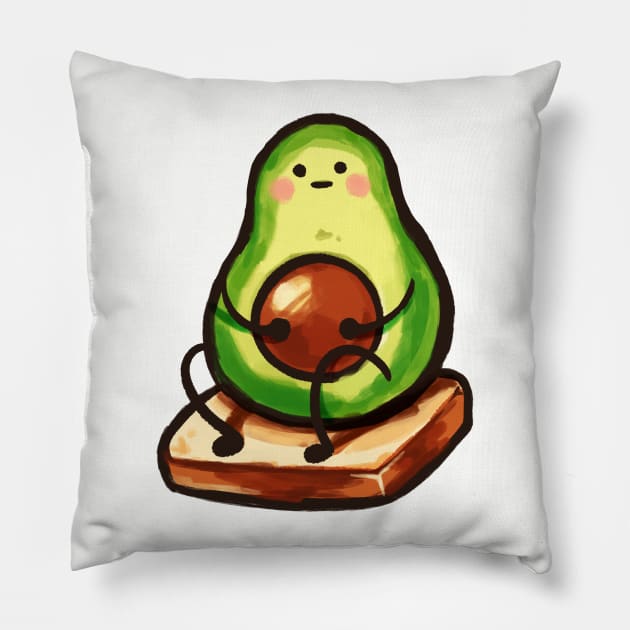 awkward avocado toast Pillow by mushopea