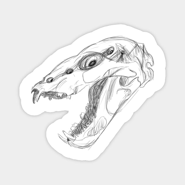 Animal Skull Sketch Magnet by Abby