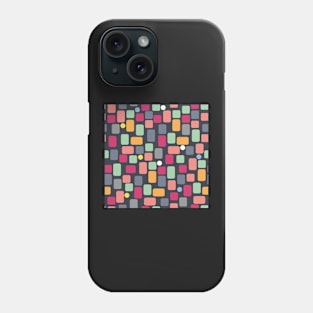 Scattered pattern from colorful rectangles on dark blue Phone Case