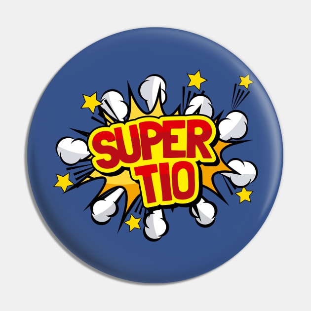 Super Tio Spanish Uncle Superhero Camisa T-shirt Cute Gift Pin by geekandgamerstore